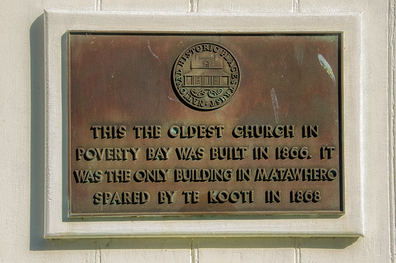 Matawhero Church Historic Plaque 800x533
