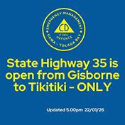 State Highway 35 Gisborne to Tikitiki Only