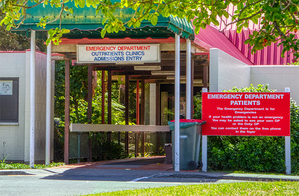 Gisborne Hospital Emergency Dept. Entrance cu